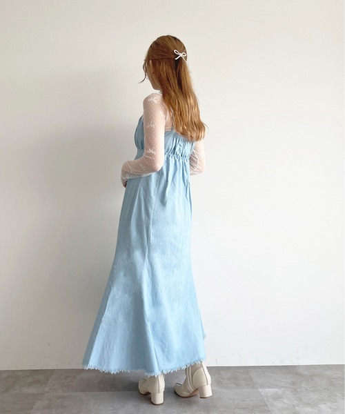 apres jour（アプレジュール）の「【apres jour mimi】フリンジデニムキャミワンピース【ZOZOTOWN限定アイテム】（ワンピース・レディース・インディゴブルー/ライトブルー/ブラック・X-LARGE/フリー）」の16枚目の写真