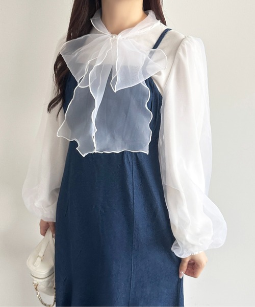 apres jour（アプレジュール）の「【apres jour mimi】フリンジデニムキャミワンピース【ZOZOTOWN限定アイテム】（ワンピース・レディース・インディゴブルー/ライトブルー/ブラック・X-LARGE/フリー）」の21枚目の写真