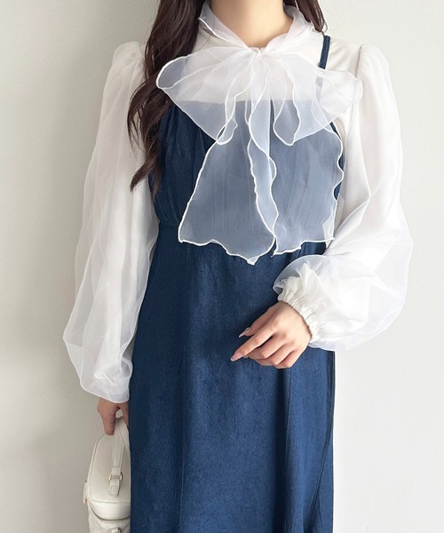 apres jour（アプレジュール）の「【apres jour mimi】フリンジデニムキャミワンピース【ZOZOTOWN限定アイテム】（ワンピース・レディース・インディゴブルー/ライトブルー/ブラック・X-LARGE/フリー）」の22枚目の写真