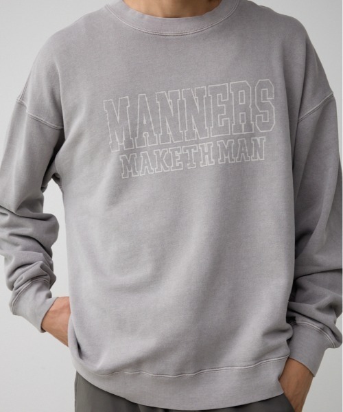 AZUL by moussy（アズールバイマウジー）の「ピグメントクルーネックスウェット（スウェット・メンズ・ネイビー系1/ライトブラック/ライトグレー・MEDIUM/LARGE）」の3枚目の写真