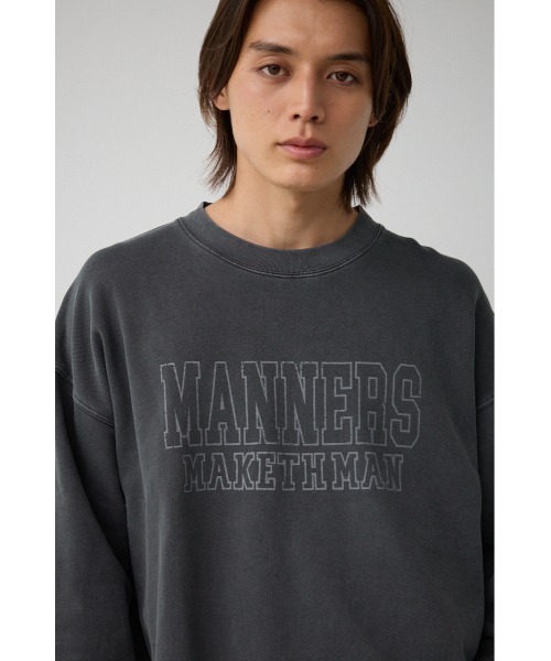 AZUL by moussy（アズールバイマウジー）の「ピグメントクルーネックスウェット（スウェット・メンズ・ネイビー系1/ライトブラック/ライトグレー・MEDIUM/LARGE）」の4枚目の写真