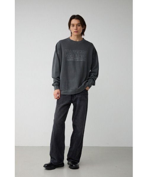 AZUL by moussy（アズールバイマウジー）の「ピグメントクルーネックスウェット（スウェット・メンズ・ネイビー系1/ライトブラック/ライトグレー・MEDIUM/LARGE）」の6枚目の写真