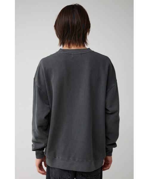 AZUL by moussy（アズールバイマウジー）の「ピグメントクルーネックスウェット（スウェット・メンズ・ネイビー系1/ライトブラック/ライトグレー・MEDIUM/LARGE）」の9枚目の写真