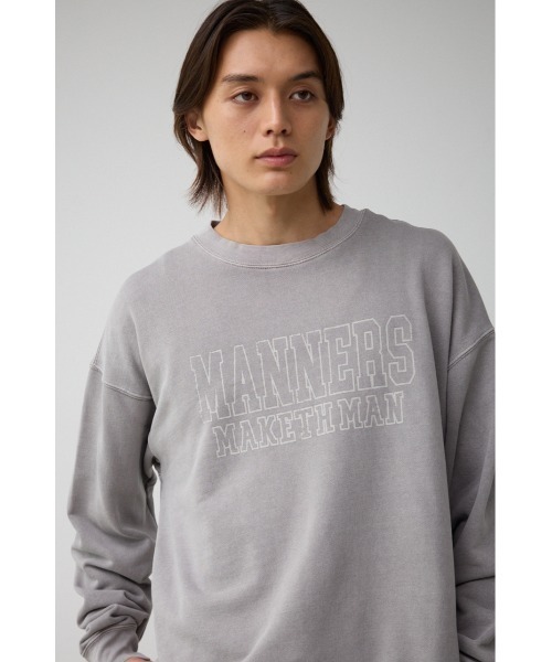 AZUL by moussy（アズールバイマウジー）の「ピグメントクルーネックスウェット（スウェット・メンズ・ネイビー系1/ライトブラック/ライトグレー・MEDIUM/LARGE）」の14枚目の写真