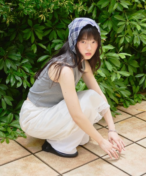 crushed satin lace skirt / クラッシュサテンレーススカート