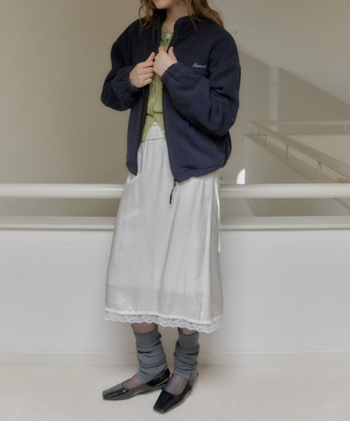 crushed satin lace skirt / クラッシュサテンレーススカート