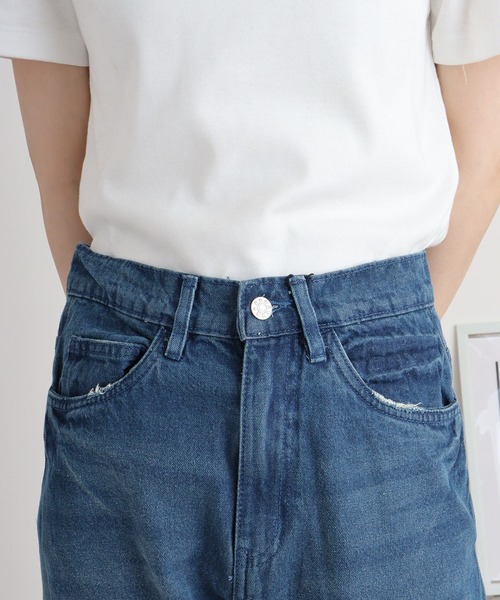 atONE(アットワン)の「デニムハイライズ デニムストレートパンツ 程よくゆるっとしたルーズシルエット(デニムパンツ・レディース・ネイビー/ワンウォッシュ/ブルー・L/LL/3L/4L/M)」の22枚目の写真