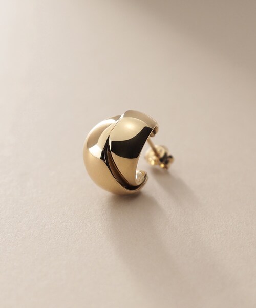 美品 COCOSHNIK ココシュニック フープピアス 片耳 k10 ピアス K10フォールディング フープピアス（ピアス） | COCOSHNIK