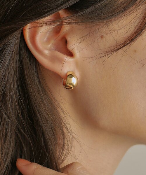 美品 COCOSHNIK ココシュニック フープピアス 片耳 k10 ピアス K10カットチェーン フープピアス（片耳用）（ピアス
