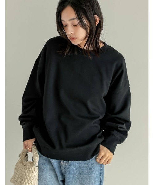 Re:EDIT（リエディ）の「スムースダンボールステッチプルオーバー（スウェット・レディース・ブラック/アイボリー/チャコールグレー/ブルー/ベージュ・MEDIUM/LARGE）」の3枚目の写真