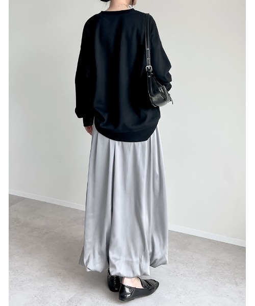 Re:EDIT（リエディ）の「スムースダンボールステッチプルオーバー（スウェット・レディース・ブラック/アイボリー/チャコールグレー/ブルー/ベージュ・MEDIUM/LARGE）」の8枚目の写真