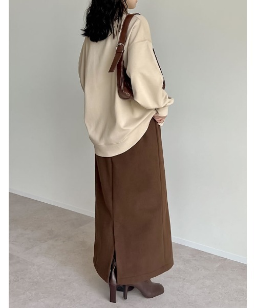 Re:EDIT（リエディ）の「スムースダンボールステッチプルオーバー（スウェット・レディース・ブラック/アイボリー/チャコールグレー/ブルー/ベージュ・MEDIUM/LARGE）」の12枚目の写真