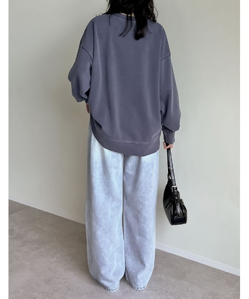 Re:EDIT（リエディ）の「スムースダンボールステッチプルオーバー（スウェット・レディース・ブラック/アイボリー/チャコールグレー/ブルー/ベージュ・MEDIUM/LARGE）」の16枚目の写真