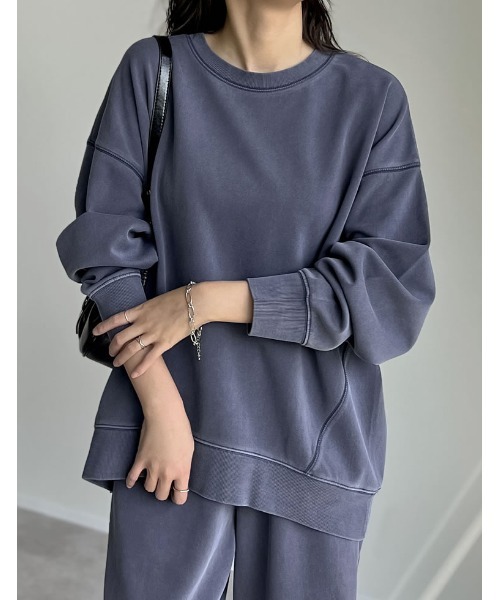 Re:EDIT（リエディ）の「スムースダンボールステッチプルオーバー（スウェット・レディース・ブラック/アイボリー/チャコールグレー/ブルー/ベージュ・MEDIUM/LARGE）」の17枚目の写真