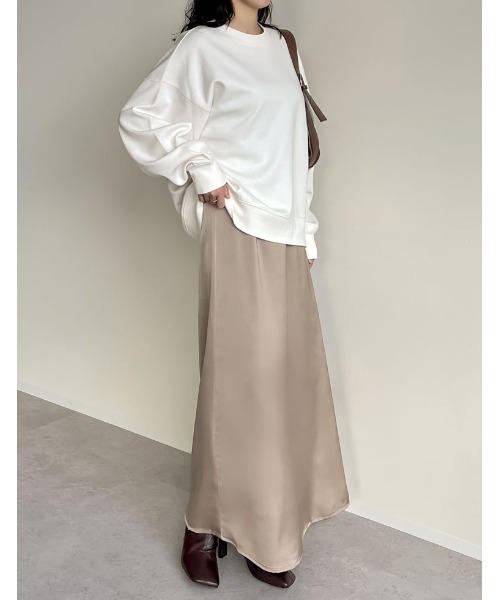 Re:EDIT（リエディ）の「スムースダンボールステッチプルオーバー（スウェット・レディース・ブラック/アイボリー/チャコールグレー/ブルー/ベージュ・MEDIUM/LARGE）」の22枚目の写真