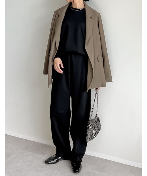 Re:EDIT（リエディ）の「スムースダンボールステッチプルオーバー（スウェット・レディース・ブラック/アイボリー/チャコールグレー/ブルー/ベージュ・MEDIUM/LARGE）」の9枚目の写真