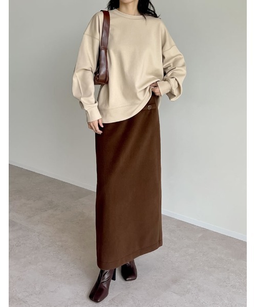 Re:EDIT（リエディ）の「スムースダンボールステッチプルオーバー（スウェット・レディース・ブラック/アイボリー/チャコールグレー/ブルー/ベージュ・MEDIUM/LARGE）」の10枚目の写真