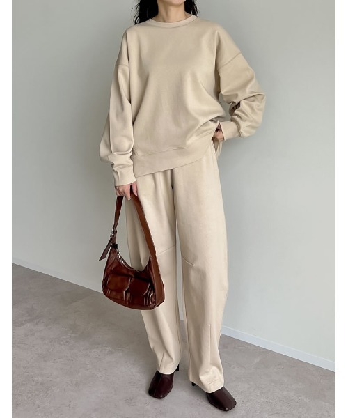 Re:EDIT（リエディ）の「スムースダンボールステッチプルオーバー（スウェット・レディース・ブラック/アイボリー/チャコールグレー/ブルー/ベージュ・MEDIUM/LARGE）」の13枚目の写真