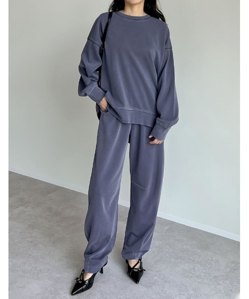 Re:EDIT（リエディ）の「スムースダンボールステッチプルオーバー（スウェット・レディース・ブラック/アイボリー/チャコールグレー/ブルー/ベージュ・MEDIUM/LARGE）」の18枚目の写真