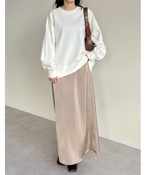 Re:EDIT（リエディ）の「スムースダンボールステッチプルオーバー（スウェット・レディース・ブラック/アイボリー/チャコールグレー/ブルー/ベージュ・MEDIUM/LARGE）」の19枚目の写真