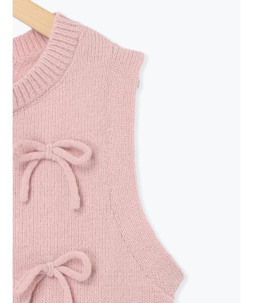 ehka sopo(エヘカソポ)の「リボンニットベスト(ベスト・レディース・グレー/キナリ/ピンク・F)」の20枚目の写真