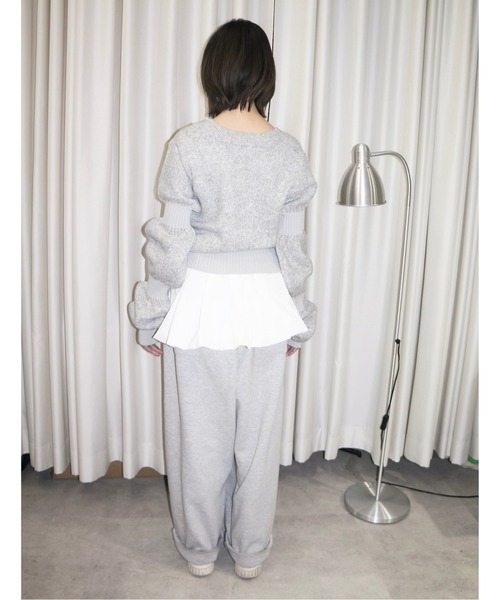 musubore(ムスボレ)の「puff puff sleeve knit / パフパフスリーブニット(ニット/セーター・レディース・グレー/ブラック/ピンク/カーキ・FREE)」の17枚目の写真