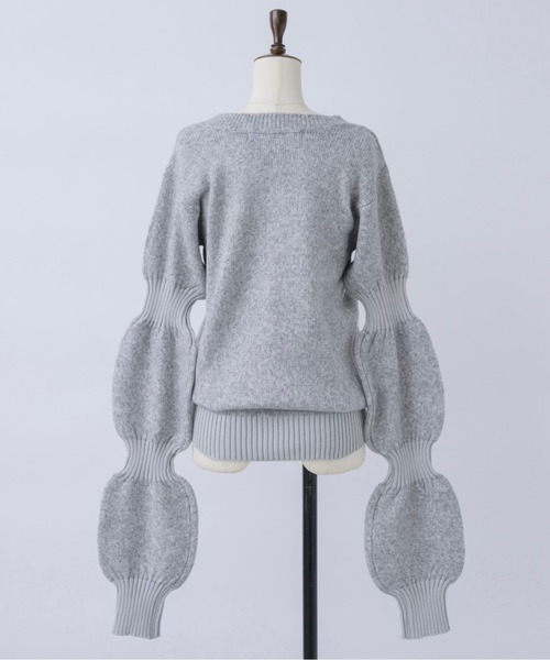 musubore(ムスボレ)の「puff puff sleeve knit / パフパフスリーブニット(ニット/セーター・レディース・グレー/ブラック/ピンク/カーキ・FREE)」の12枚目の写真