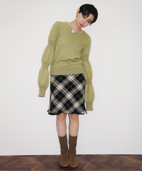 【新品未使用】gold button puff sleeve knit puff puff sleeve knit / パフパフスリーブニット（ニット/セーター