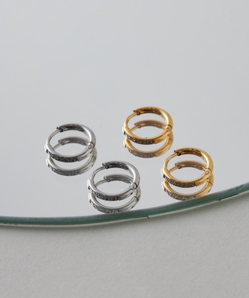 ciite' surgical stainless（シーテサージカルステンレス）の「【 金属アレルギー対応 】 ビジューミニフープピアス サージカルステンレス   (両耳用)（ピアス（両耳用）・レディース・シルバー/ゴールド・FREE）」の8枚目の写真