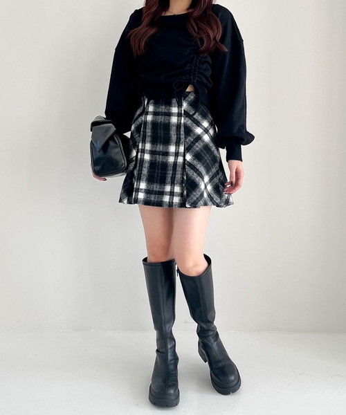 Heather(ヘザー)の「シャギーチェックミニスカート 249317(スカート・レディース・ブラック系/レッド系/ブラウン系・M/S)」の9枚目の写真