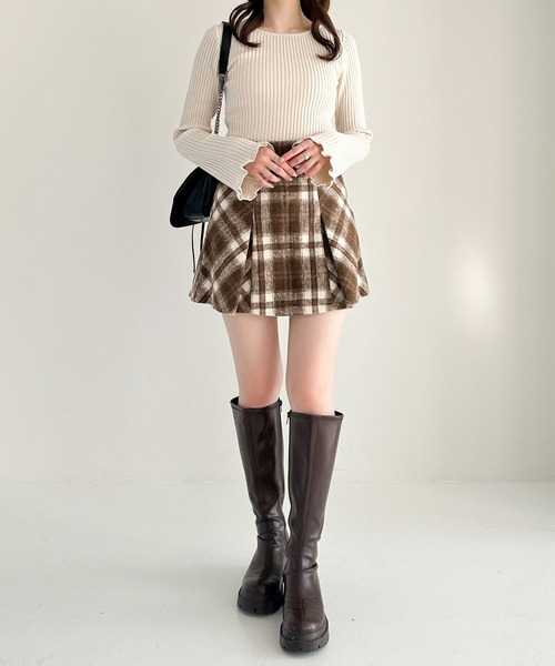 【THEAIRTOWN】butter check sk (2 color) ミニスカート 楽天市場】千鳥柄 全2色×5サイズスカート タイトスカート ミニ