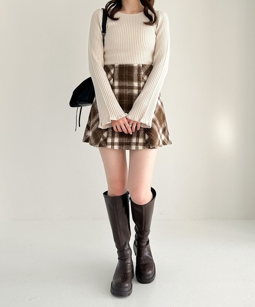 シャギーチェックミニスカート 249317（スカート）｜Heather（ヘザー