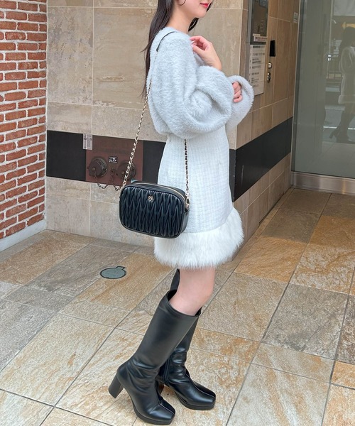 INGNI(イング)の「リボンブローチ付フェザーニット(ニット/セーター・レディース・グレー/アイボリー/ピンク・M)」の21枚目の写真