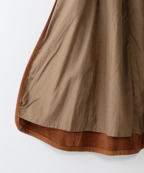 Steven Alan（スティーブンアラン）の「＜Steven Alan＞GOAT SUEDE GOWN/ｶﾞｳﾝ◆（その他アウター・レディース・オフホワイト/ブラウン・MEDIUM/SMALL）」の4枚目の写真