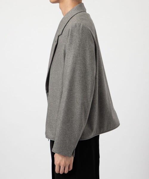 ETHOSENS(エトセンス)の「【ETHOSENS/エトセンス】Flannel 3way coat(チェスターコート・メンズ・ライトグレー/ブラック・1/2)」の8枚目の写真