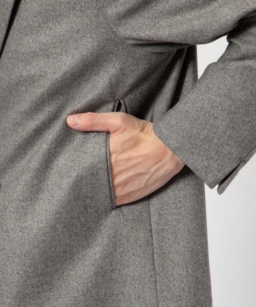 ETHOSENS(エトセンス)の「【ETHOSENS/エトセンス】Flannel 3way coat(チェスターコート・メンズ・ライトグレー/ブラック・1/2)」の17枚目の写真
