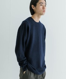 ⭐︎URBAN RESEARCH⭐︎カシミヤ100%／長袖ニット／ブルー セール】 new basic カシミヤコットンクルーネックニット