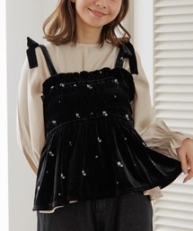 flower | ベロアエンブロイダリービスチェ(キャミソール)