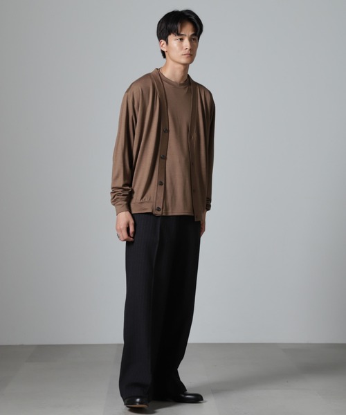 NANO universe（ナノユニバース）の「「100%ウォッシャブルウール」カーディガン（カーディガン/ボレロ・メンズ・ブラウン/ダークネイビー・S/M/L）」の8枚目の写真