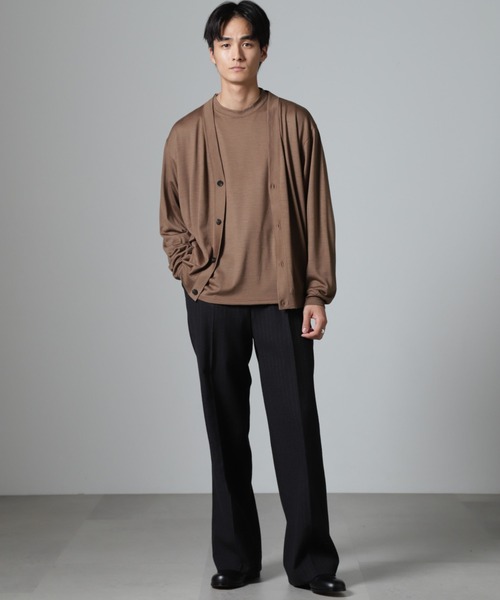 NANO universe（ナノユニバース）の「「100%ウォッシャブルウール」カーディガン（カーディガン/ボレロ・メンズ・ブラウン/ダークネイビー・S/M/L）」の9枚目の写真