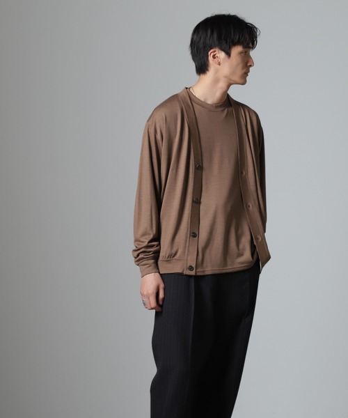 NANO universe（ナノユニバース）の「「100%ウォッシャブルウール」カーディガン（カーディガン/ボレロ・メンズ・ブラウン/ダークネイビー・S/M/L）」の6枚目の写真