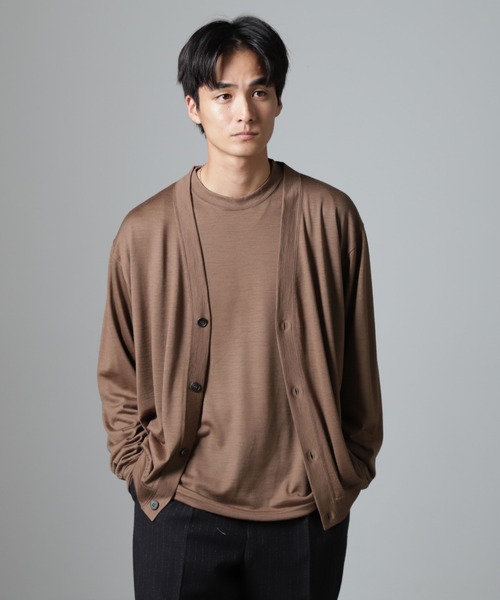 NANO universe（ナノユニバース）の「「100%ウォッシャブルウール」カーディガン（カーディガン/ボレロ・メンズ・ブラウン/ダークネイビー・S/M/L）」の3枚目の写真