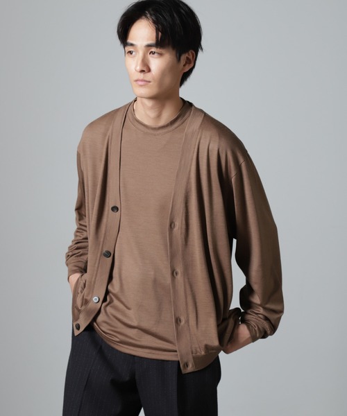 NANO universe（ナノユニバース）の「「100%ウォッシャブルウール」カーディガン（カーディガン/ボレロ・メンズ・ブラウン/ダークネイビー・S/M/L）」の5枚目の写真