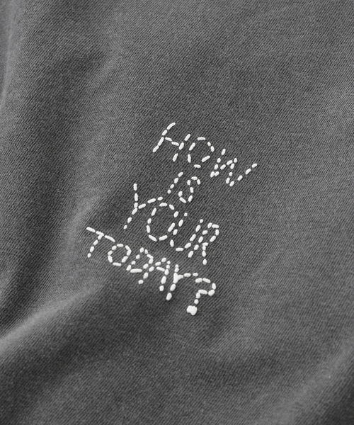 TODAY edition(トゥデイエディション)の「【TODAY edition / トゥデイエディション】MAKE PEACE LS Tee(Tシャツ/カットソー・メンズ・グレー/ホワイト・MEDIUM/LARGE)」の4枚目の写真