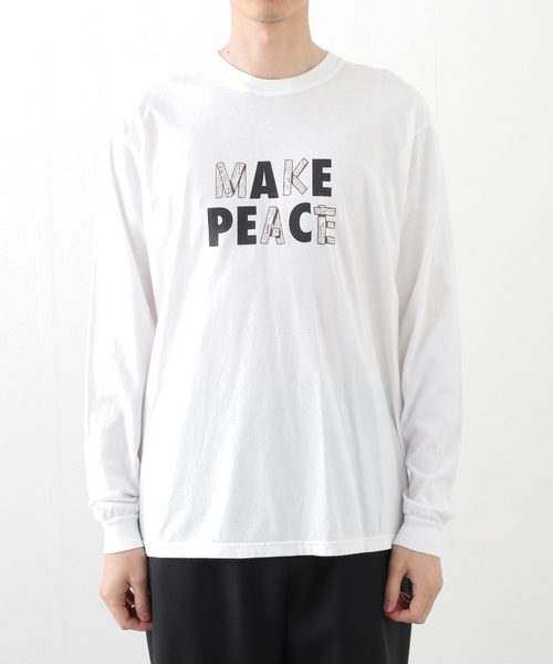 TODAY edition(トゥデイエディション)の「【TODAY edition / トゥデイエディション】MAKE PEACE LS Tee(Tシャツ/カットソー・メンズ・グレー/ホワイト・MEDIUM/LARGE)」の11枚目の写真