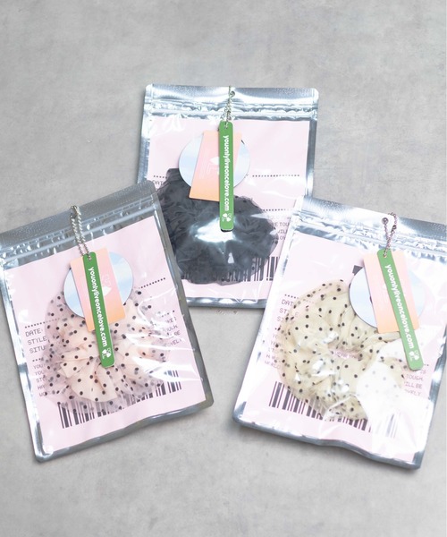 you only live once（ユーオンリーリブワンス）の「/youonlyliveonce/シアードットデザインシュシュ（シュシュ・レディース・ブラック/ベージュ/ピンク・FREE）」の7枚目の写真