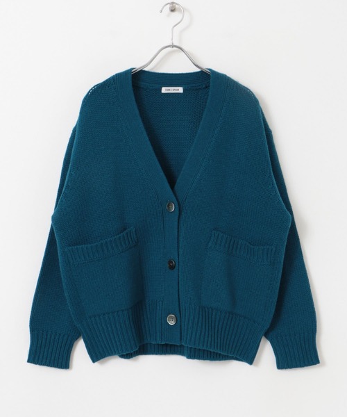 FORK&SPOON（フォークアンドスプーン）の「FORK&SPOON　ウォッシャブルローゲージニットカーディガン（カーディガン/ボレロ・レディース・ブルー/グレー系その他/オフホワイト・1）」の8枚目の写真