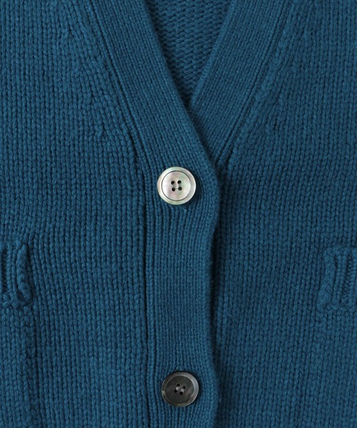 FORK&SPOON（フォークアンドスプーン）の「FORK&SPOON　ウォッシャブルローゲージニットカーディガン（カーディガン/ボレロ・レディース・ブルー/グレー系その他/オフホワイト・1）」の9枚目の写真