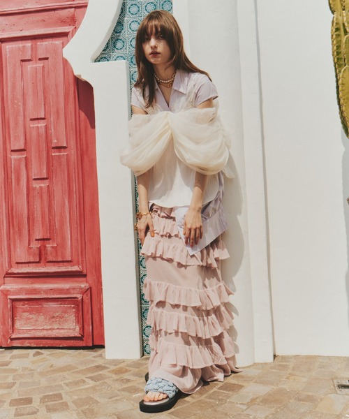 セール】シアーティアードlongニットスカート（スカート）｜LA