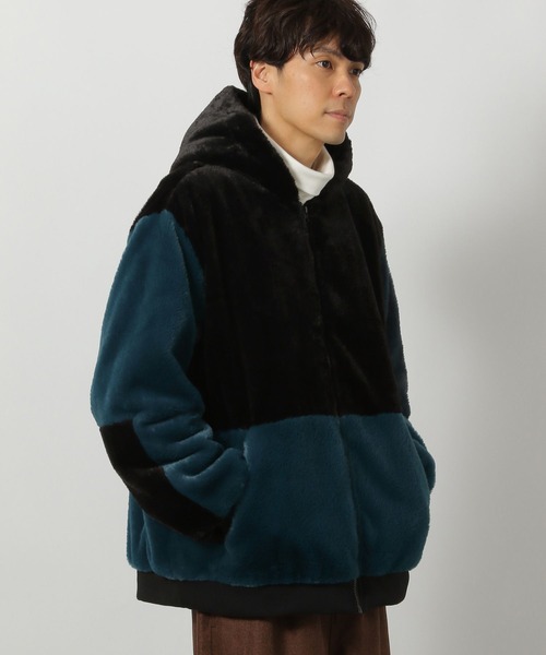 LAKOLE（ラコレ）の「切替ファーフードブルゾン/147390（ブルゾン・メンズ・チャコール/ホワイト/ブルー・MEDIUM/LARGE/X-LARGE）」の11枚目の写真